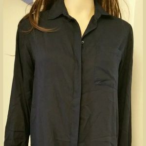 Zara basic long sleeve tunic top black size small